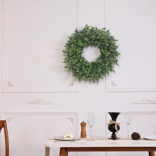 Boxwood Wreath | 26'' Large Artificial Greenery for Front Door & Home Decor - All Seasons