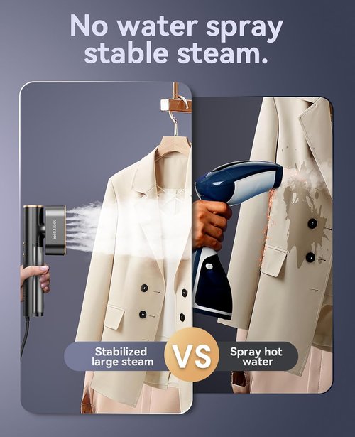 Jack & Rose Travel Steamer - 2-in-1 Portable Iron & Steamer | 15s Heat-Up, Global Use, Large Ceramic Panel