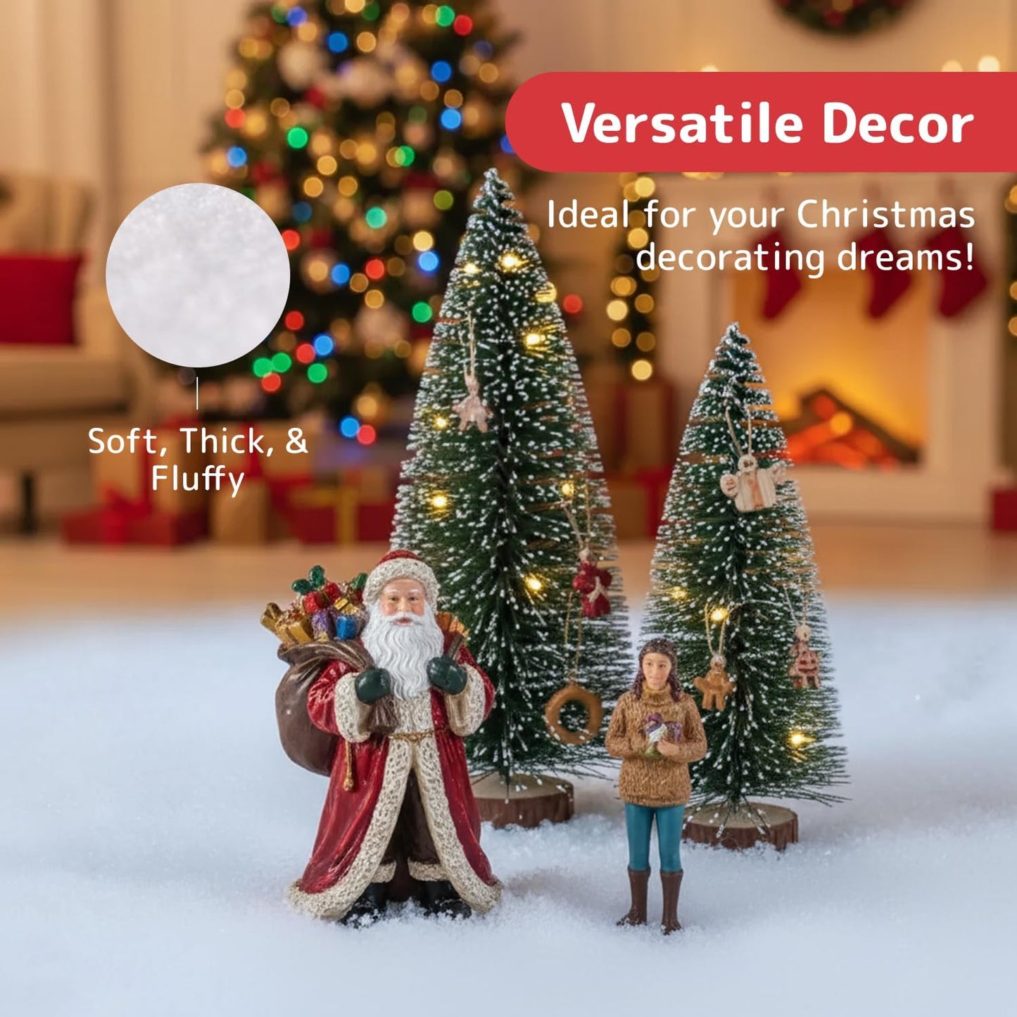 Prextex Artificial Snow Blanket Roll - Large Fake Snow for Christmas Decor & Photography | Pack of 3