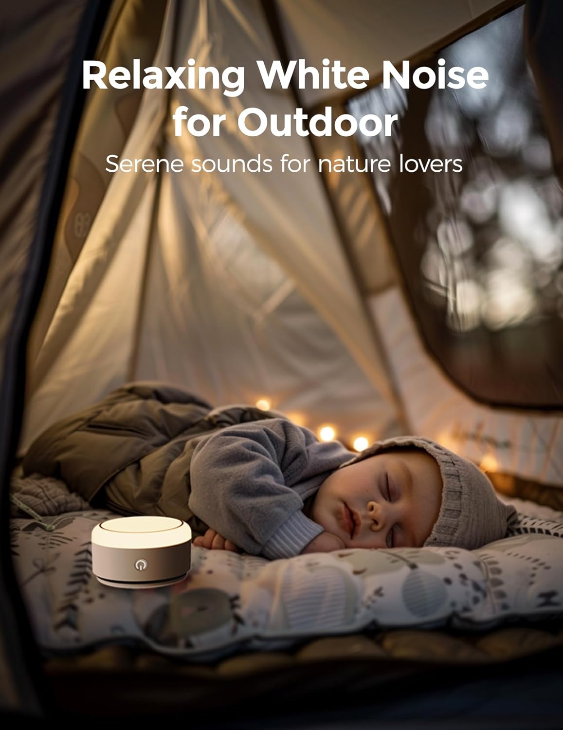 Momcozy Sound Machine - 20 Soothing Sounds with Touch Warm Light | Portable White Noise for Kids & Adults