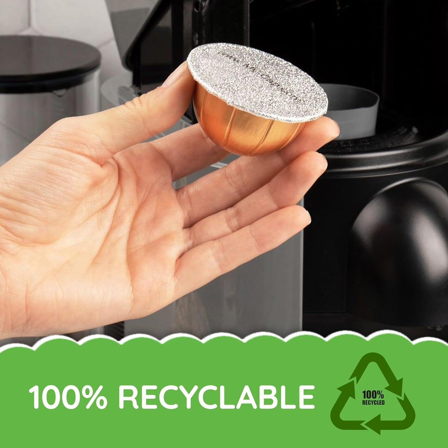 My-Cap Foil Seals for Nespresso Vertuo Pods - Reusable Aluminum Lids to Extend Capsule Life | Pack of 100