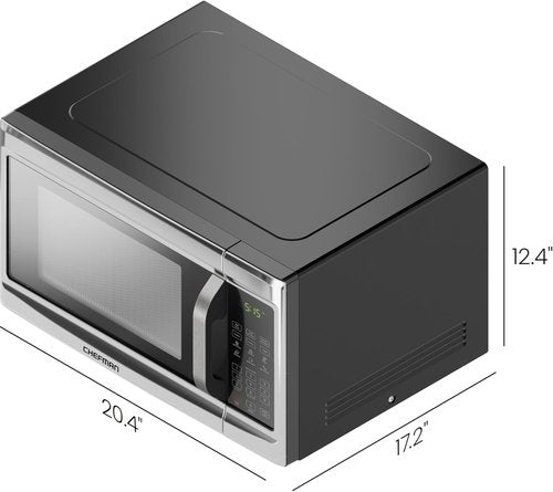 Chefman Microwave Oven - 1.3 Cu. Ft. Digital Stainless Steel | 1000 Watts, 6 Auto Menus, Eco Mode
