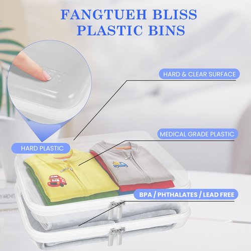 4Pack Zippered Hard Pouch, Clear Hard Shell Zipper Case, Clear Plastic Pouches Travel Bags for Kids, Storage for Building Blocks, Puzzles, Cosmetics, Crafting Supplies