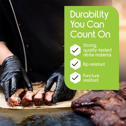 Inspire Black Nitrile Disposable Gloves | 4.5 Nitrile Disposable Safety Medical Cooking Cleaning Gloves (Black - Box Of 100, Medium)