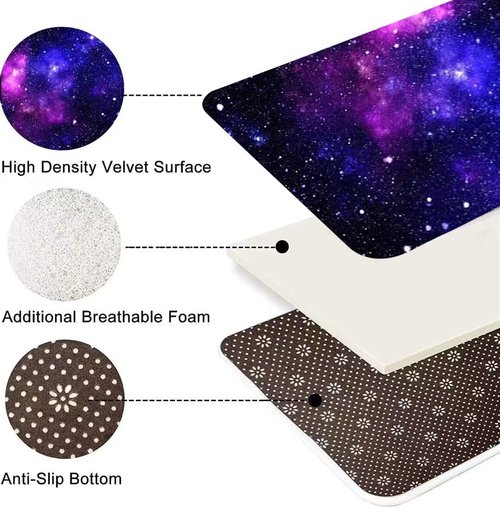Blue Purple Galaxy Starry Sky Area Rug Large for Bedroom Living Dining Room Universe Space Floor Mats Washable Pads Non-Slip Flannel Carpets,5'×8'