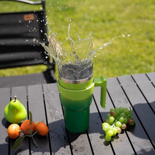 BJPKPK 40 oz Insulated Tumbler With Handle - Stainless Steel Travel Mug in Bamboo Grove