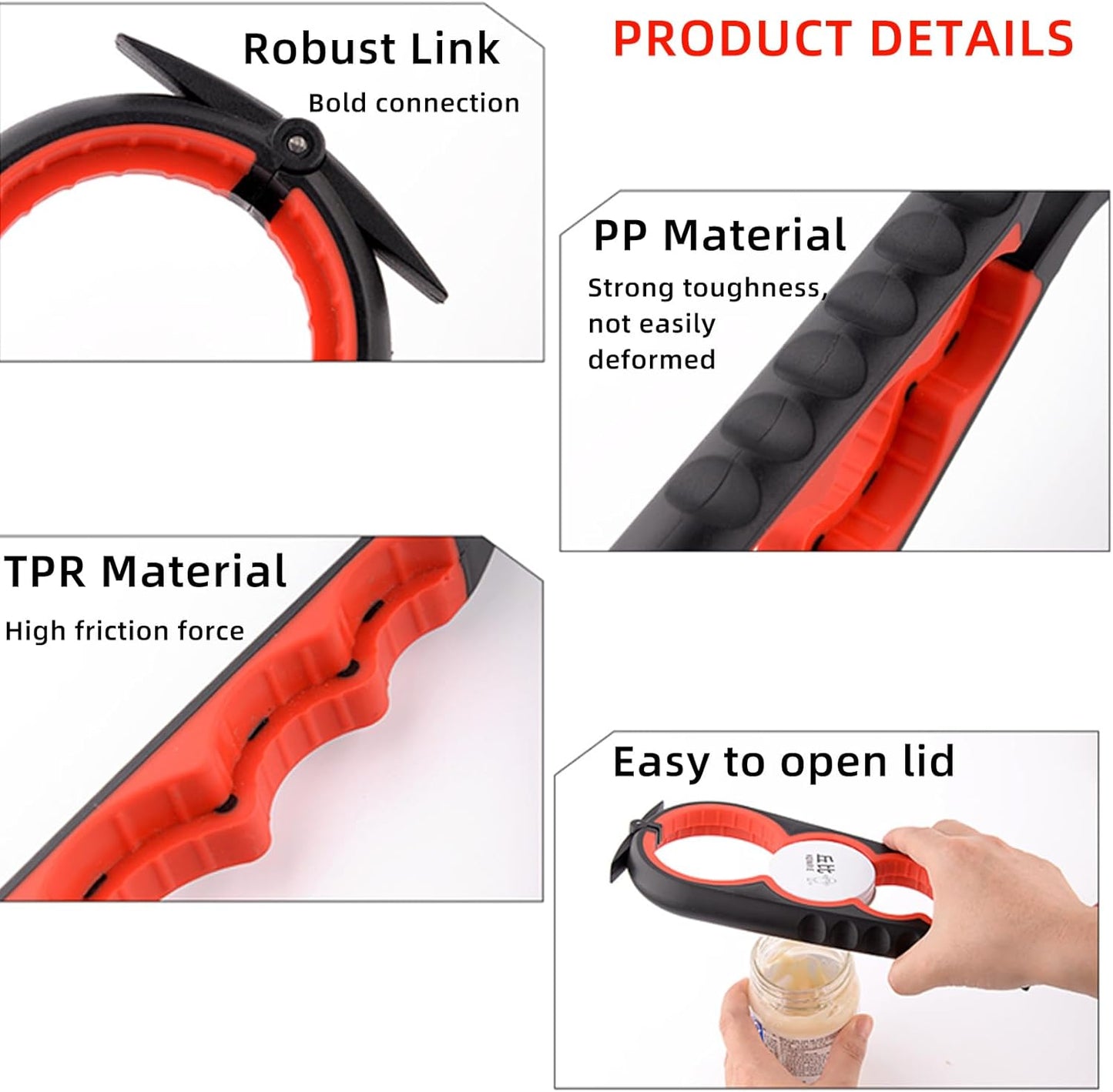 Skiennix Bottle Opener - Ergonomic Jar Opener for Arthritic Hands | Ideal for Seniors & Kids - Black