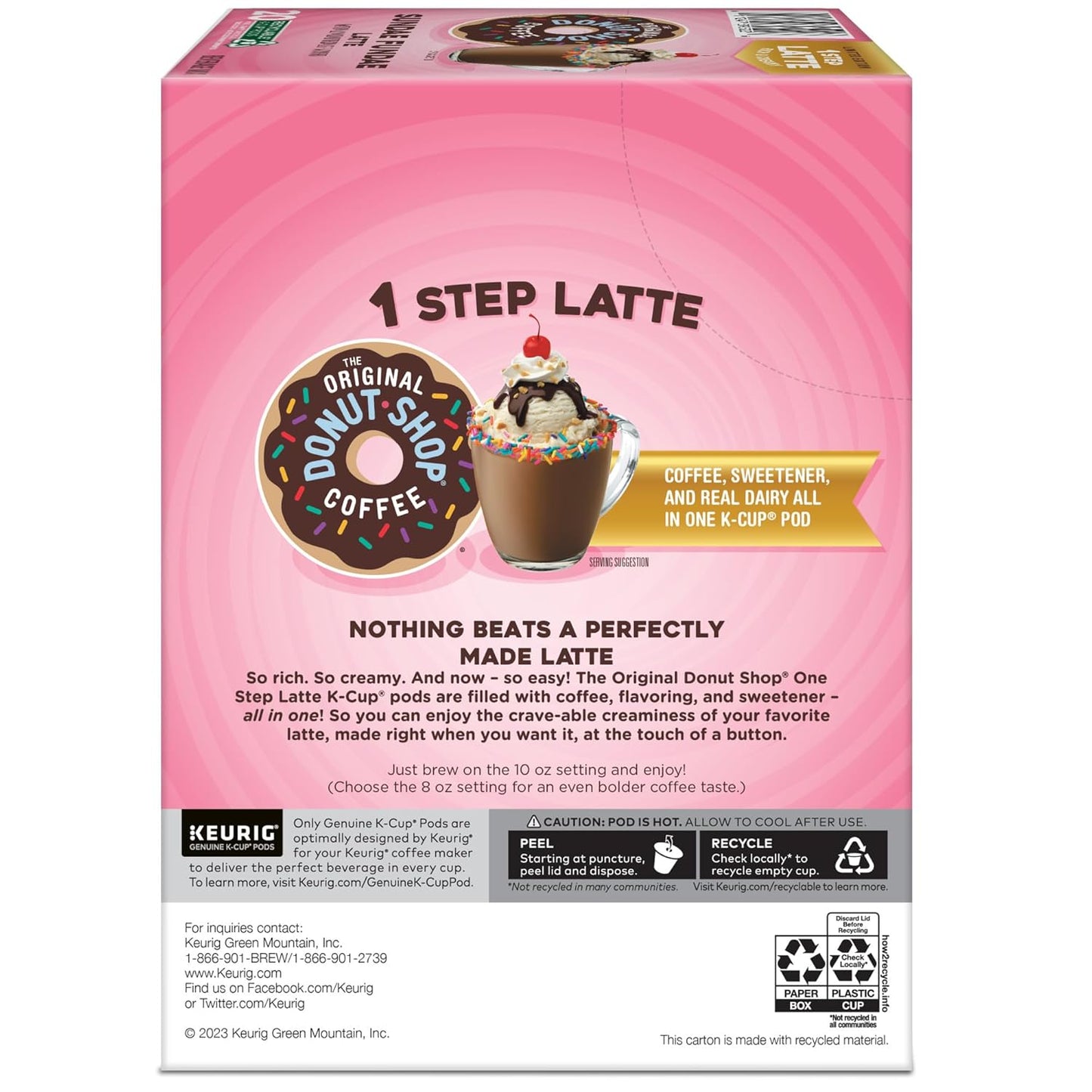 Original Donut Shop | Sundae Fundae One-Step Latte K-Cup Pods - 20 Count for Keurig