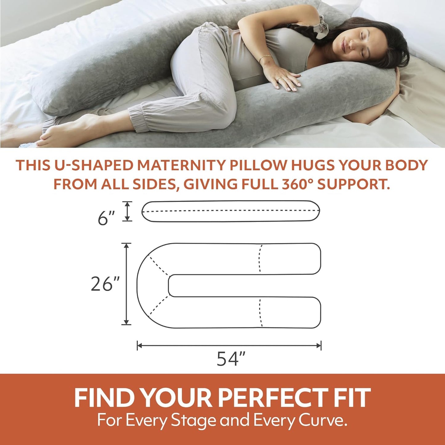 MedCline Pregnancy Pillow - Full Body Maternity Support for Side Sleeping | Comfortable Memory Foam & Removable Cover