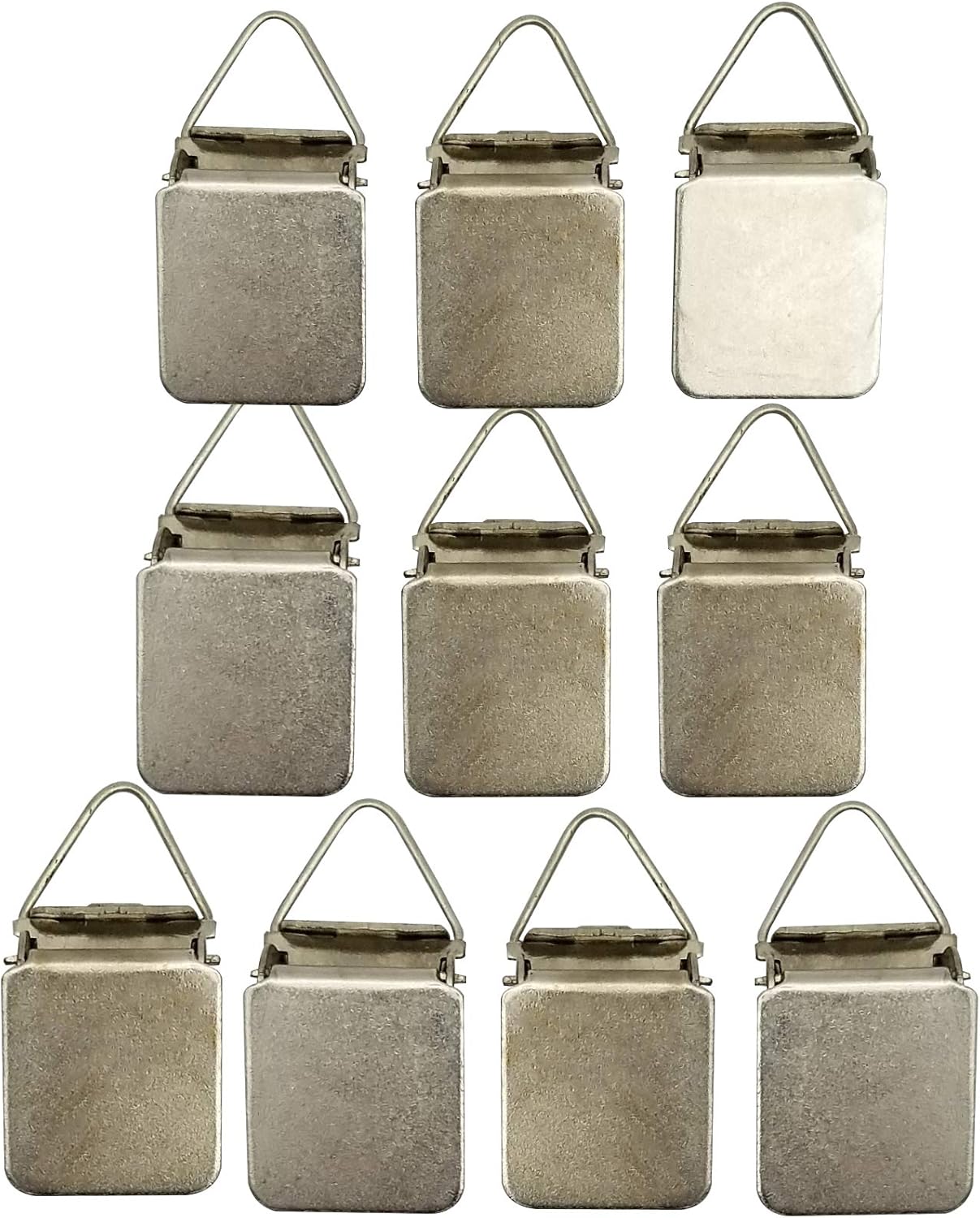Wise Linkers Hanging Clips - Medium Power Triangle Clips for Tapestry, Rugs & Paintings | Pack of 10 (Silver)