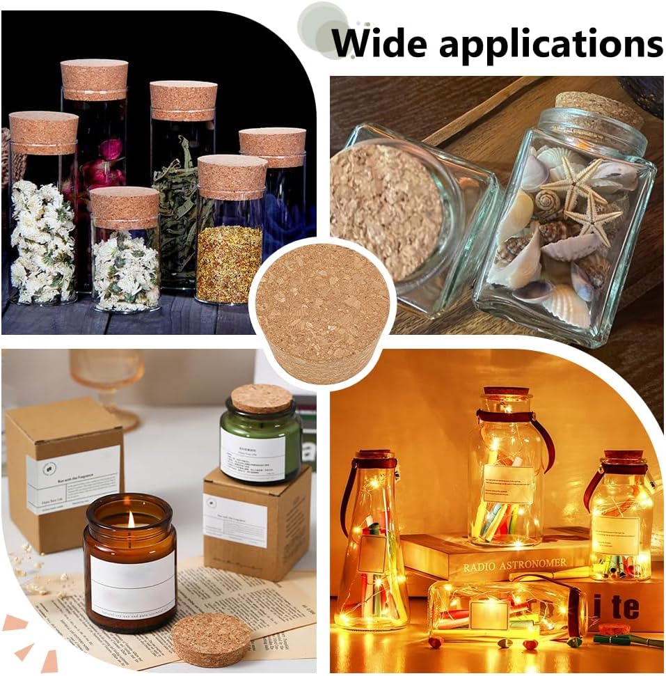 OLYCRAFT 6Pcs Large Cork Stoppers 1.7-2 Inch Cork Bottle Stoppers Tapered Corks Plugs Corks Canning Jar Lids Wood Tapered Plugs Wooden Taper Stopper for Kitchen Mason Jars Wedding Favor Canning