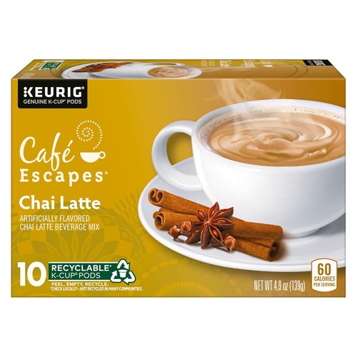 Café Escapes Chai Latte K-Cup Pods - 60 Count of Creamy, Spiced Flavorful Tea