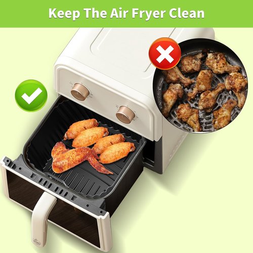 Chefman Air Fryer Silicone Liners - Reusable 3 Pack Baking Accessories for 8QT to 10QT Air Fryers