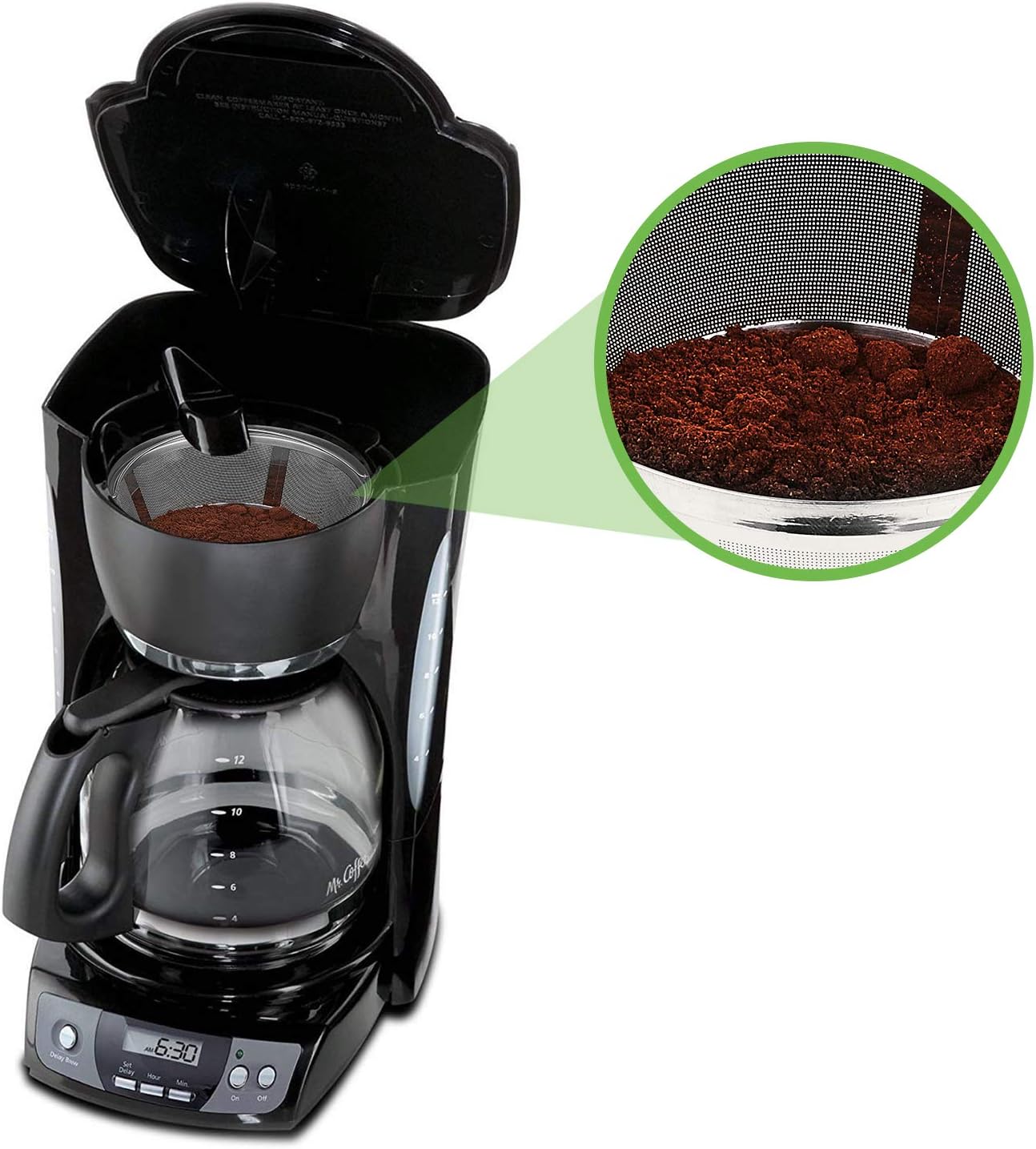 Skiennix Stainless Steel Reusable Coffee Filter - Durable Permanent Basket for 8-12 Cup Coffee Makers