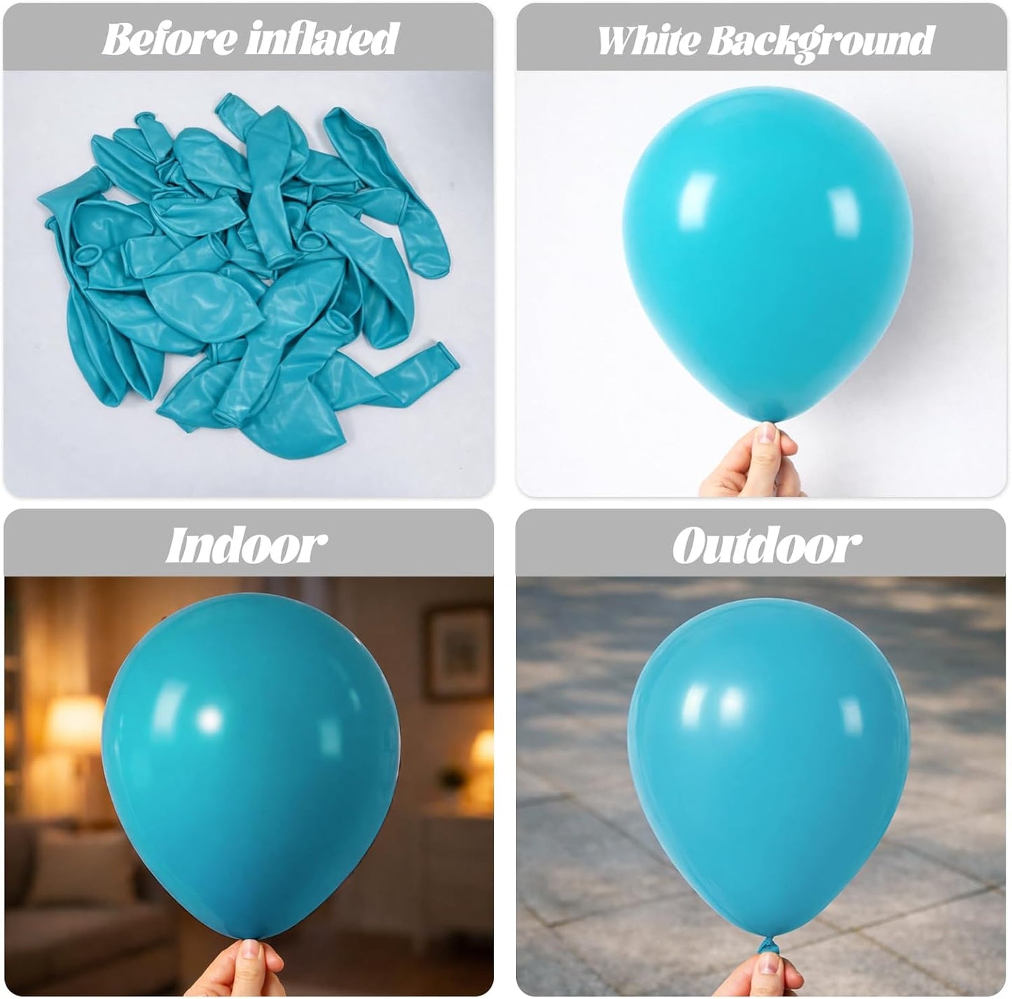 Voircoloria Peacock Blue Balloons - 12-Inch Teal Blue Latex | 66-Pack for Weddings & Celebrations