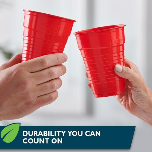 Hefty EcoSave Compostable Party Cups - Red 18 oz | 48 Total Cups (16 Count Pack of 3)