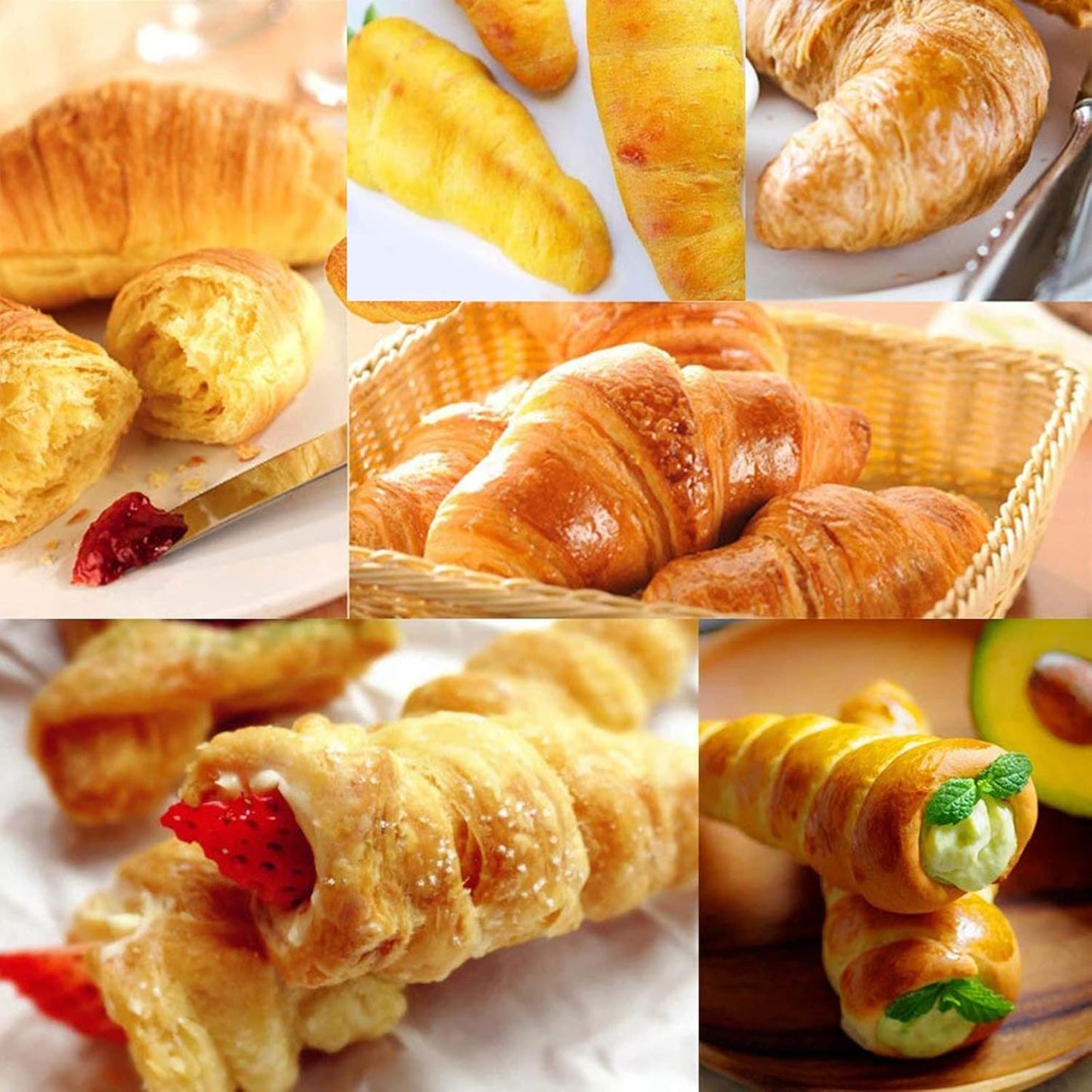 RoseFlower 30pcs Non-Stick Cream Horn Cones - Stainless Steel Cannoli Pastry Moulds Set for Baking