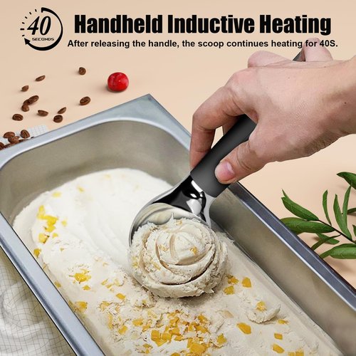 Dalicode Heated Ice Cream Scoop – Electric Scooper for Hard Ice Cream and Desserts, Handheld Heating Up to 158°F, Rechargeable with LED Display, Easy to Clean, Ideal Summer Gift