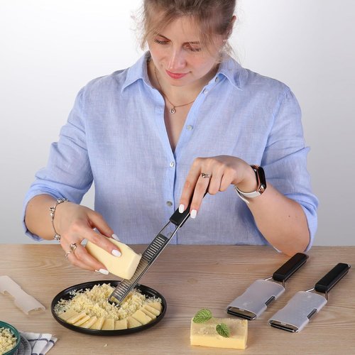Cambom Lemon Zester Grater Set - Heavy-Duty Kitchen Tool for Cheese, Ginger, Garlic & More | Stainless Steel, Dishwasher Safe
