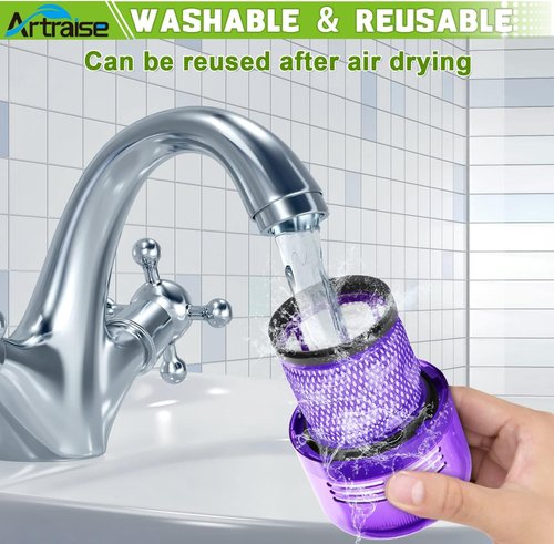 Artraise Vacuum Filter Replacement - Compatible with Dyson V15 & V11 Models | 3-Pack Filters