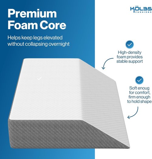 Kölbs Extra Wide Leg Elevation Pillow - Chic Jacquard Cover for Comfort | XL Size for Knee & Ankle Support