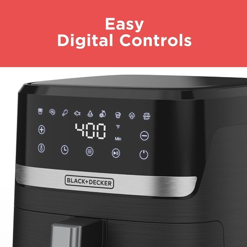 BLACK+DECKER 6QT Air Fryer - Enjoy Crispy Fried Taste Without the Fat | Digital Touchscreen & Auto Shut-Off