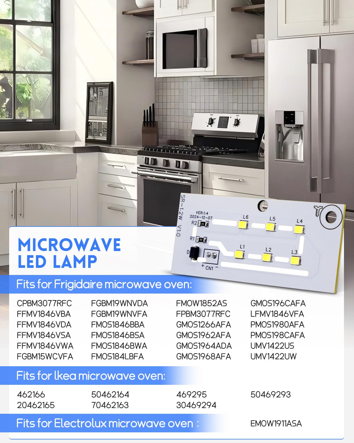 LED Light Bulb Fit for Frigidaire IKEA Electrolux Microwave, Replace 5304517872 5304499540 5304509445 123462-A0 4920115 AP6809088 PS12585761 EAP12585761
