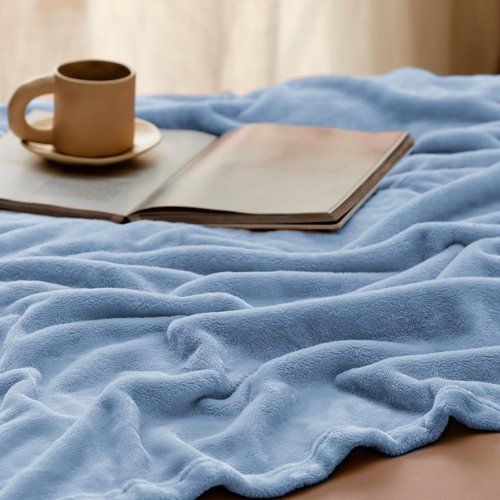 Bedsure Fleece Throw Blanket - Lightweight Plush Cozy Sofa Blanket in Light Blue, 50x70 Inches