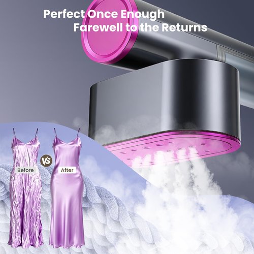 Travel Steamer for Clothes,100-220V Portable Iron,15s Heat Up,Steamer & Iron 2 In 1, Travel Size,Large Ceramic Heat Panel