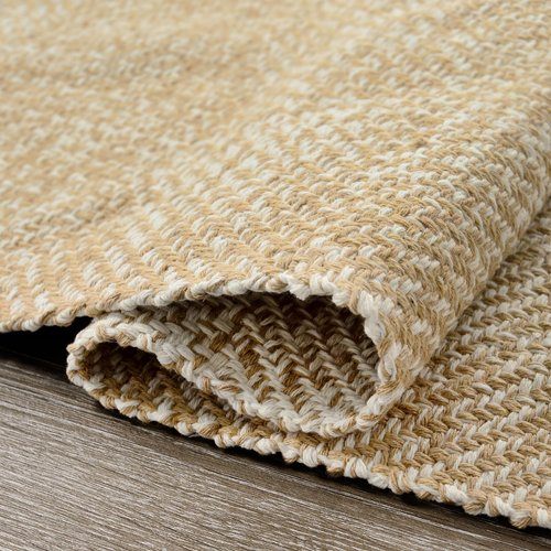 Collive Boho Living Room Rugs 5X8 ft, Washable Area Rug Woven Cotton Modern Bedroom Rugs, Tan Floor Carpet Braided Rug for Dining Room Living Room Nursery Room, Outdoor Rug for Patio Balcony Decor