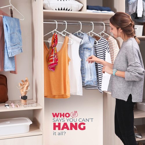 Made in USA Heavy Duty Plastic Clothes Hangers - Strong, Thick Hangers for Jackets & Coats | 18-Pack Black