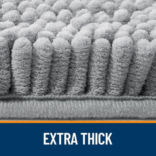 OLANLY Bathroom Rugs 47x17, Extra Soft Absorbent Chenille Bath Rugs, Rubber Backing Quick Dry, Machine Washable Bath Mats for Bathroom Floor, Tub and Shower, Home Decor Accessories, Grey