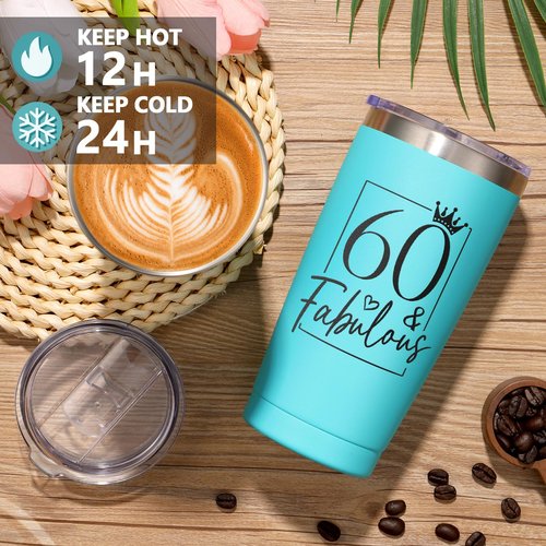 60th Birthday Gifts for Women Her, Cool 1965 Birthday Gifts for 60 Year Old Women 60 Fabulous Gifts, Funny Unique Happy 60th Birthday Gifts Ideas for Her Mom Sister Friend Grandma with Canvas Tote Bag