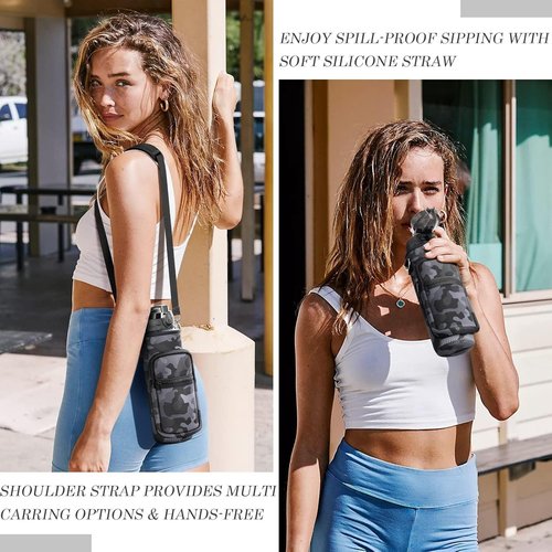 Fimibuke 32 oz Water Bottle - BPA-Free Leakproof Sport Bottle with Straw & Insulated Sleeve | Perfect Gift for Active Lifestyle