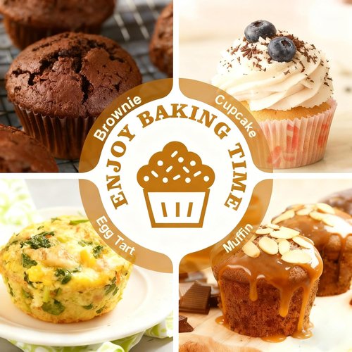 Heavy Duty Steel Muffin Tin Set - 12-Well Nonstick Cupcake Pans | Set of 2