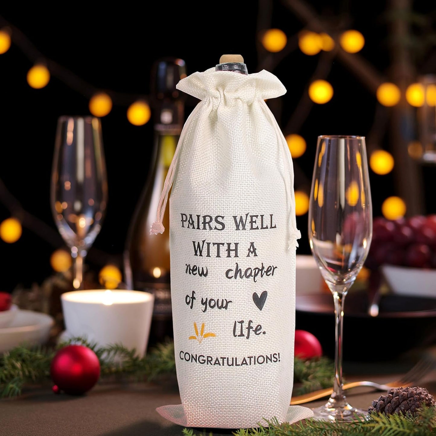New Chapter Wine Bag 1Pcs New Job Gifts Farewell Gift Bag for Friends Women Men Pairs Well With a New Chapter of Your Life, New Job Gifts For Coworker Boss Going Away Gift
