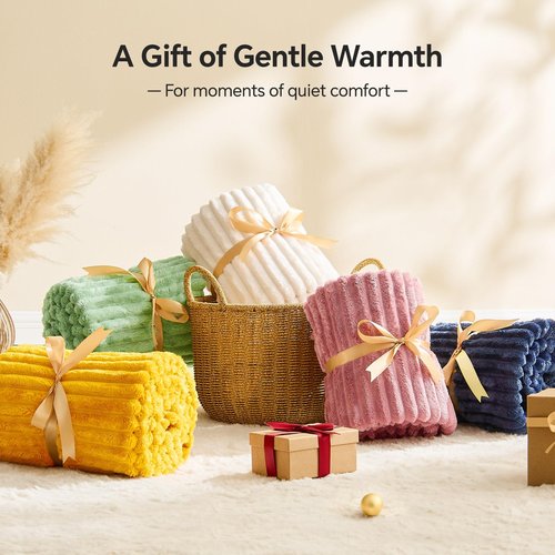 BEDELITE Fleece Throw Blanket for Couch – 3D Ribbed Jacquard Soft and Warm Decorative Fuzzy Blanket – Cozy, Fluffy, Plush Lightweight Pink Throw Blankets for Bed, Sofa, 50x60 inches