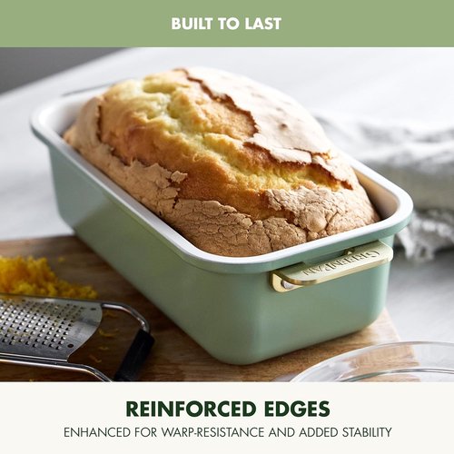 GreenPan Bakeware Set - 7 Piece Nonstick Ceramic Baking Sheets & Pans | PFAS & BPA Free, Sage Green