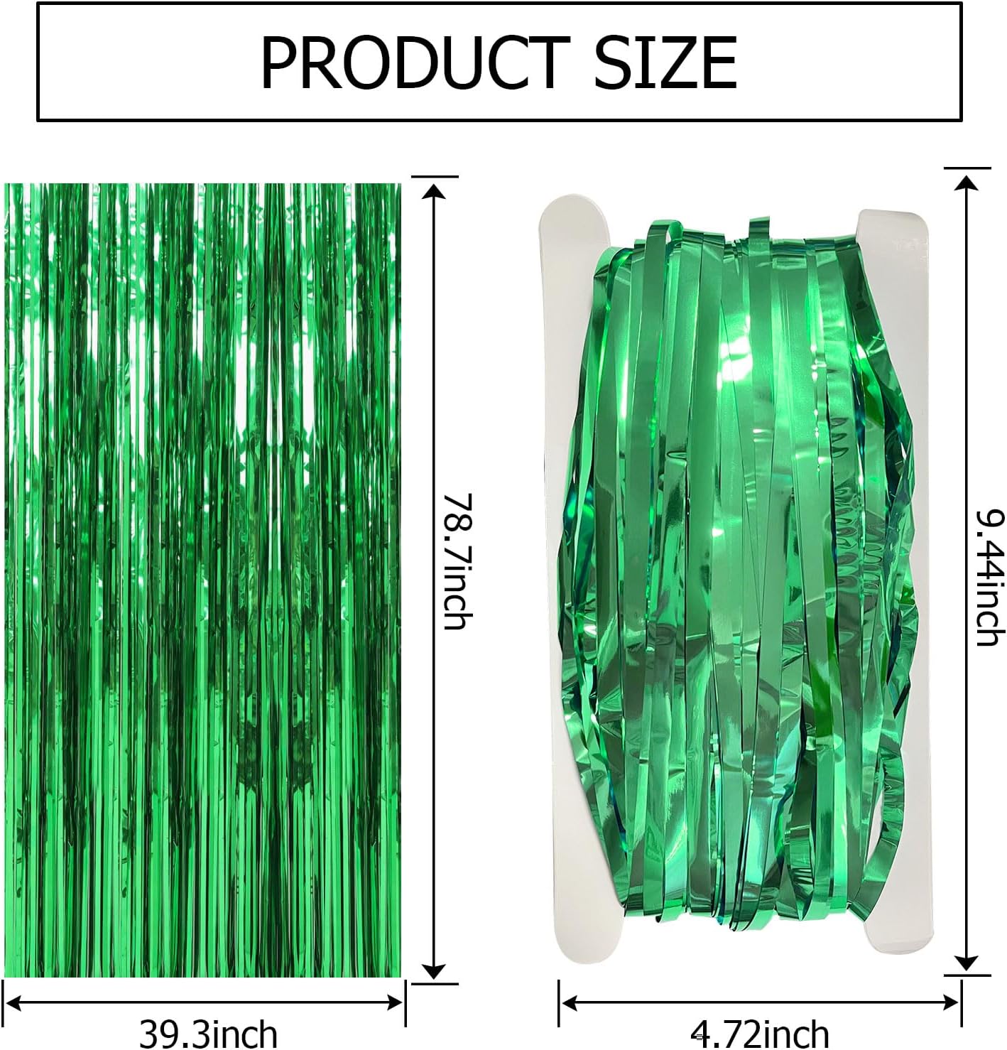 Skiennix Green Streamers Backdrop - Jungle Party Decorations | Foil Fringe Curtains for Photo Booth