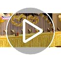 Black Foil Fringe Table Skirts 3 Pack - Metallic Tinsel Streamers for Party Decor