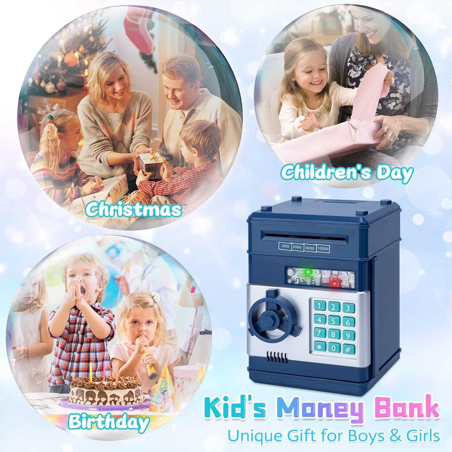 Refasy Piggy Bank - Electronic Coin Money Bank for Kids | Fun ATM Design for Ages 3-12