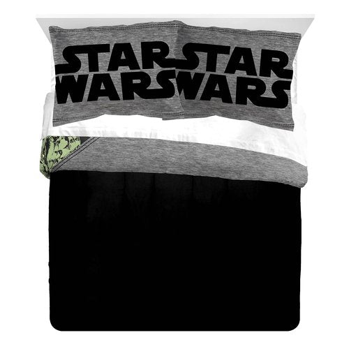 Jay Franco Star Wars Comic Queen Comforter & Sham Set - Kids Super Soft Bedding - Fade Resistant Microfiber (Official Star Wars Product)