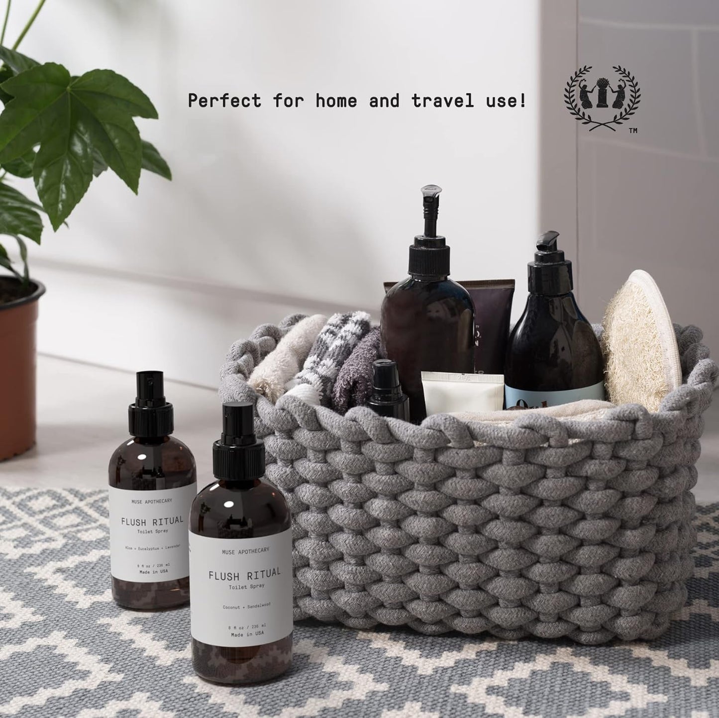 Muse Apothecary Flush Ritual - Aromatic Toilet Spray with Natural Essential Oils | Coconut & Sandalwood, 4 oz