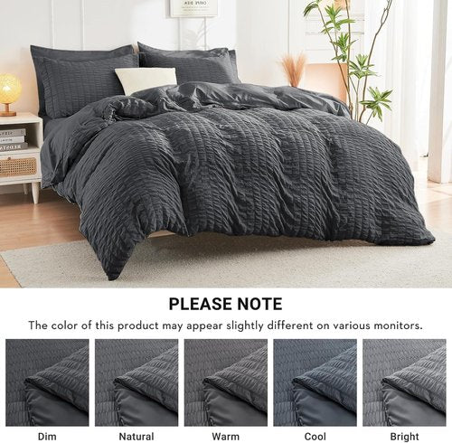 HYMOKEGE Twin XL Comforter Set - All Season Luxury 5-Piece Bedding Set in Dark Grey