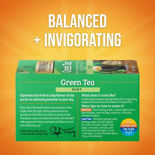 TWININGS TEA, TEA,GREEN,MINT 20 BAG