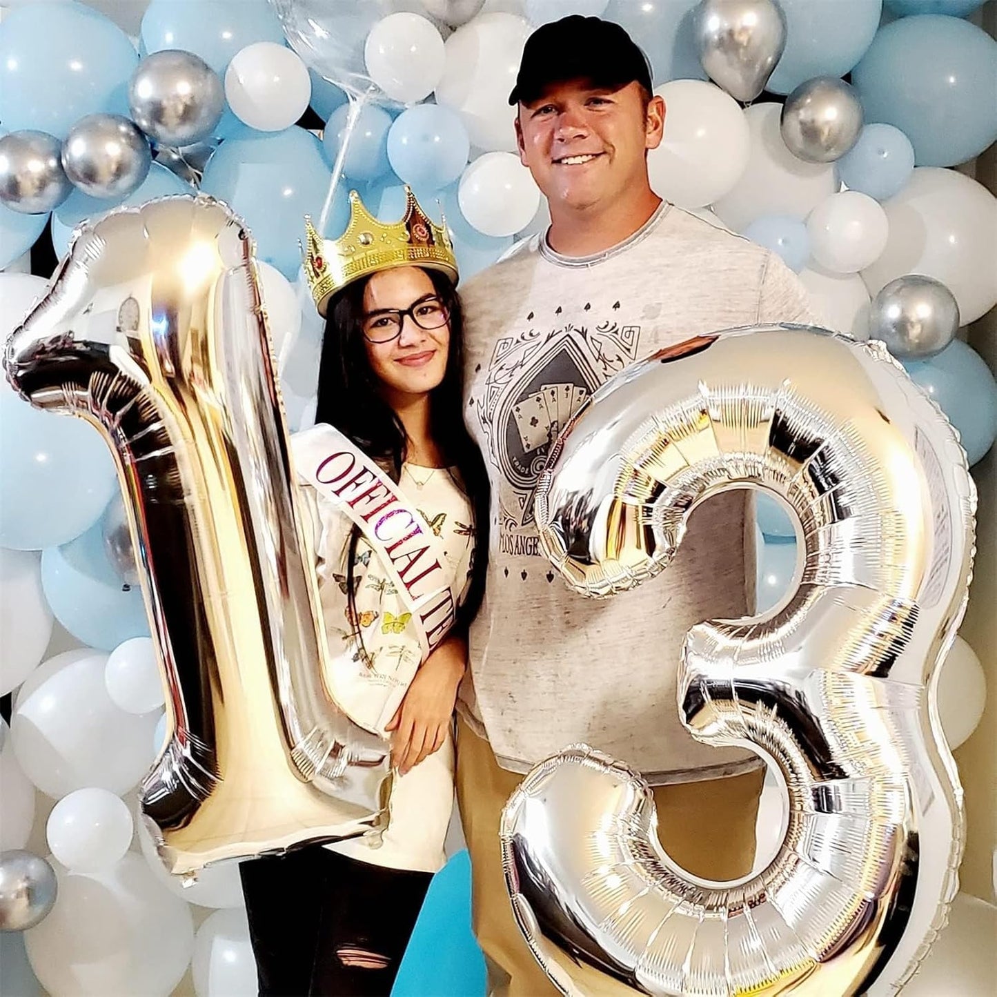 Silver 40-Inch Giant Helium Foil Number Balloon | Self-Inflating 0-9 for Birthdays & Anniversaries