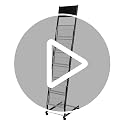 6-Tier Rolling Magazine Display Rack with Mesh Baskets, Floor Standing Book & Brochure Organizer