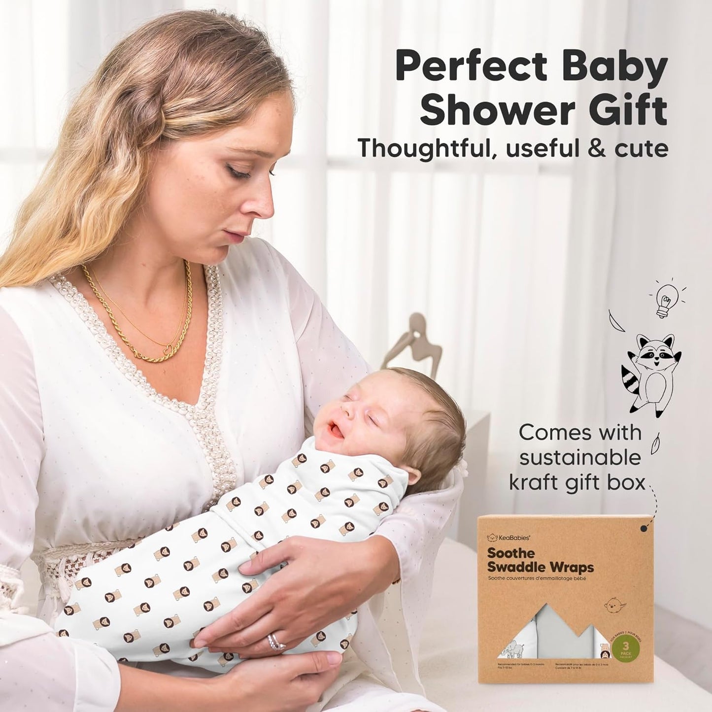Organic Baby Swaddle Sleep Sacks by The Wild | 3-Pack Soft & Snug for Newborns 0-3 Months