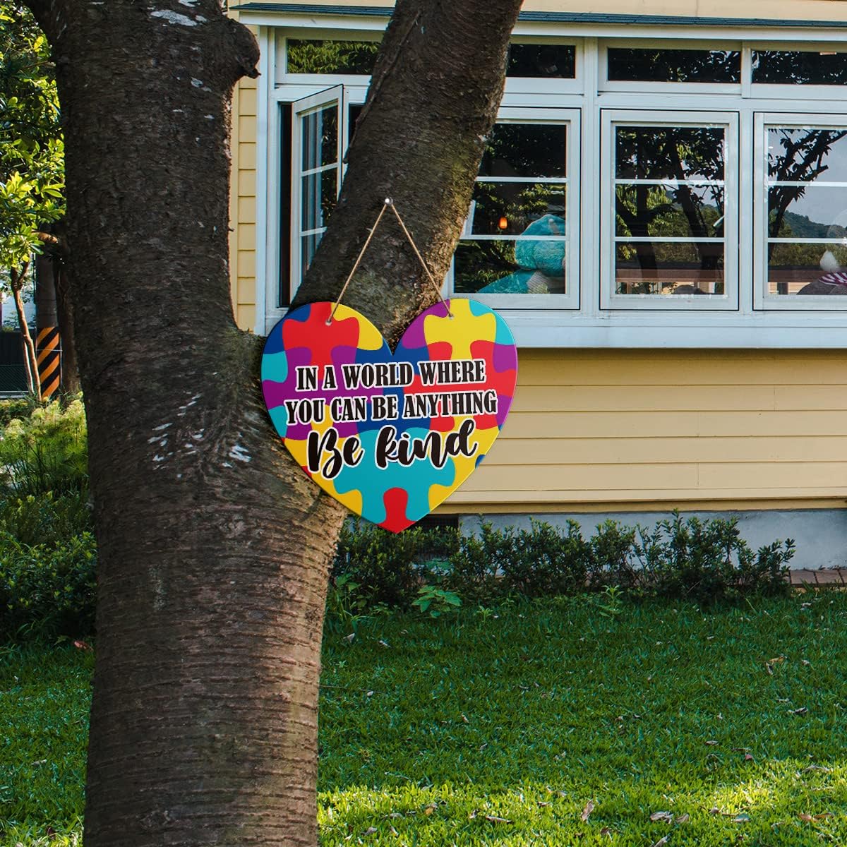 Be Kind Autism Awareness Wall Sign - Inspirational Wood Decor for Nursery & Classroom