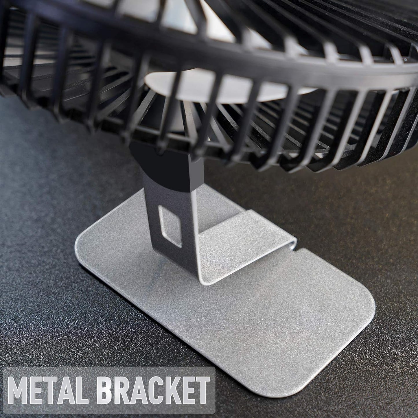 SLENPET USB Small Desk Fan - 6 Inch, Ultra-Quiet, 4 Speeds, 90° Adjustable, Portable Metal Base - Silver